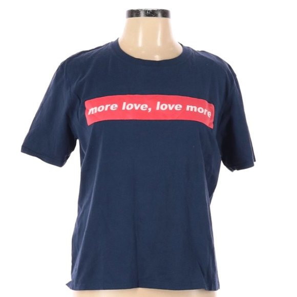 Blue "More Love, Love More" Urban Outfitters Tee - Picture 1 of 2